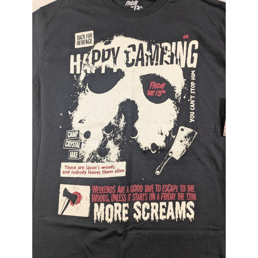Jason Voorhees Shirt Mens Medium Black Friday The 13th New Horror Halloween 80s - Picture 2 of 7
